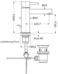 Кран за умивалник Herzbach DESIGN iX Medium-Bronze