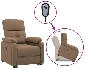 3120374 vidaXL Изправящ масажен стол, кафяв, текстил