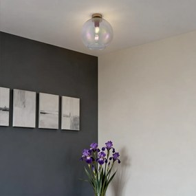 Арт Деко плафон златен с дъгово стъкло - Sandra