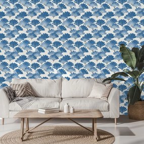 Самозалепващ тапет – Сини акварелни листа