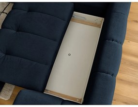 Тъмносин сгъваем/с място за съхранение ъглов диван (ляв ъгъл/L форма) Fuji – Bobochic Paris