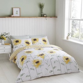 Жълто и бяло спално бельо 200x200 cm Painted Sun - Catherine Lansfield