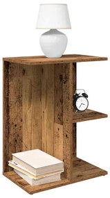 858665 vidaXL Нощни масички, 2 бр, старо дърво, 46,5x29x61см инженерно дърво
