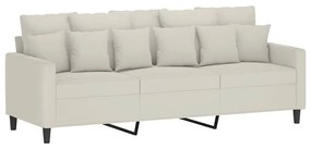 359321 vidaXL 3-местен диван, кремав, 180 см, кадифе