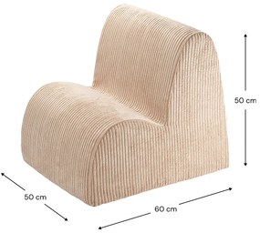 Светлокафяв детски стол от рипсено кадифе Cloud – Wigiwama