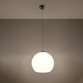 Бяла висяща лампа със стъклен абажур ø 30 cm Bilbao - Nice Lamps