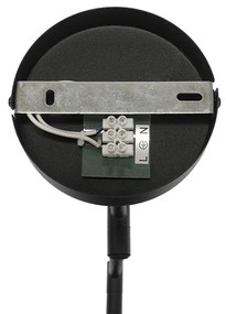 Стенна лампа черна с черен абажур и регулируема ръка - Ladas Deluxe