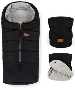 PETITE&MARS - Комплект детски чувал 3в1 JIBOT + ръкавици JASIE черен