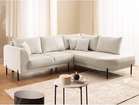 Бежов шенилов ъглов диван (десен ъгъл/L форма) Mauris – Ropez