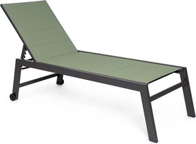Зелен градински шезлонг метален Hilde – Bizzotto