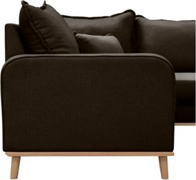 Черен ъглов диван (десен ъгъл) Beata - Ropez