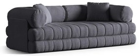 Тъмносив сгъваем диван от прежда с примки от букле 206 cm Kemi – Cosmopolitan Design