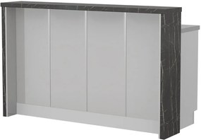Островна кухненска пейка Modena-Length: 160 cm.-Gray light-Black Stone
