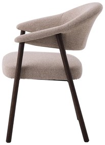 Бежови трапезни столове в комплект с подлакътници 2 бр. от масивен дъб Elk – Unique Furniture