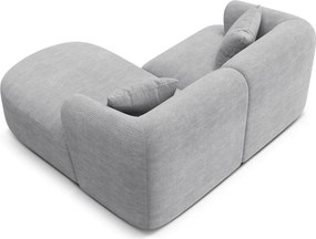 Светлосив ъглов диван от рипсено кадифе (десен ъгъл) Campi – Cosmopolitan Design