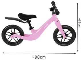 Детски велосипед KRUZZEL 12 с каишка за рамо - черно-розов Черен