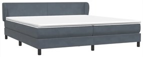 3317410 vidaXL Боксспринг легло с матраци, тъмносиво, 180x220 см, кадифе