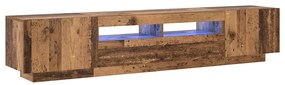 3329165 vidaXL ТВ шкаф с LED осветление, 200x35x40 см, инженерно дърво