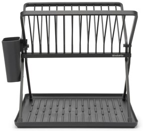 Тъмносива метална двуетажна тавичка за оттичане 37x33 cm – Brabantia