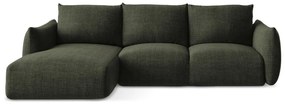 Зелен сгъваем ъглов диван (ляв ъгъл) Leila – Makamii