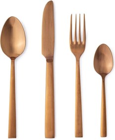 Прибори за хранене 16 бр. от неръждаема стомана в меден цвят за 4 души Hestia – Bizzotto
