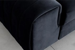 Антрацитен кадифен разтегателен диван 261 cm Laurence – ELTAP