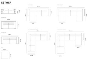 Диван в цвят бордо 214 cm Esther – Milo Casa