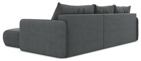 Сив разтегателен ъглов диван с място за съхранение (десен ъгъл) Nanea – Makamii
