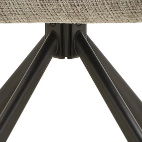 Светлосив тапициран трапезен стол с подлакътници Graham – Actona