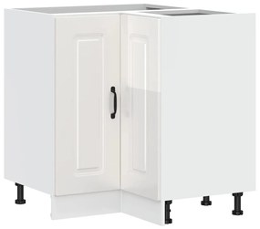 853509 vidaXL Кухненски ъглов шкаф, "Kalmar", бял гланц, инженерно дърво