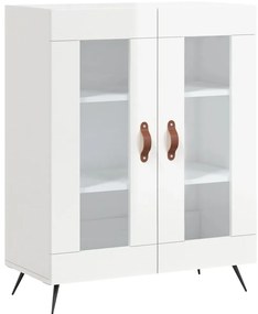 827758 vidaXL Сайдборд, бял гланц, 69,5x34x90 см, инженерно дърво