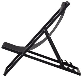 Черен метален сгъваем градински шезлонг Esper – Exotan