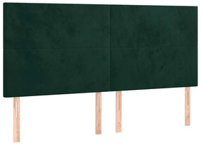 3116115 vidaXL Табла за легло, тъмнозелена, 180x5x118/128 см, кадифе