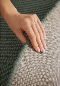 Тъмнозелен ръчно изработен вълнен кръгъл килим ø 200 cm Calmio – Hanse Home