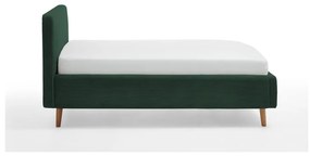 Тъмнозелено единично легло 120x200 cm тапицирано без ламелно дъно Mattis – Meise Möbel