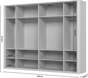 Гардероб Dutchess шесткрил огледало