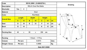 Стол Реликс Мат Ε5191.2MW червен цвят