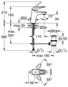 Кран за тоалетна Grohe Eurostyle New Cosmopolitan