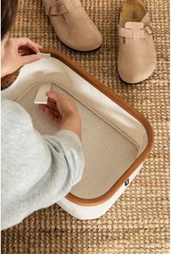 Кремава текстилна кутия за съхранение 38x26x16 cm Bamboo/Linen – Bigso