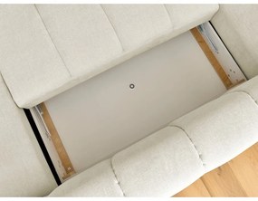 Бежов сгъваем/с място за съхранение ъглов диван (ляв ъгъл/U форма) Fuji – Bobochic Paris