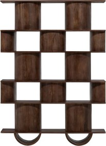 Тъмнокафява библиотека от масивно манго 130x180x35 cm Sinne – WOOOD