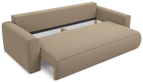 Светлокафяв кадифен разтегателен диван с място за съхранение 238 cm Kapua – Makamii