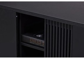 Нисък скрин от дъб в черен цвят 188x75 cm Ende - Woodman