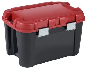 Червено-черна пластмасова кутия за съхранение с капак 59x39,5x36 cm Totem – Curver
