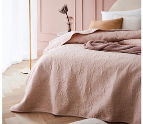 Красиво декоративно покривало за легло в розова пудра 240 х 260 см