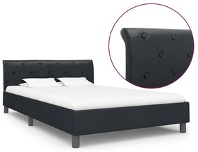 284878 vidaXL Рамка за легло, черна, изкуствена кожа, 120x200 cм