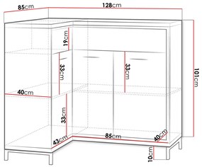 Ъглов Бюфет Mediolan 15K-Natural Special-Left-With foot