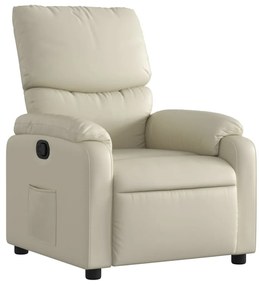 373435 vidaXL Реклайнер, кремав, изкуствена кожа