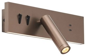 Стенна лампа бронз регулируема с USB-C вкл. LED - Modric