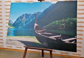Картина на платно – Дървена викингска лодка